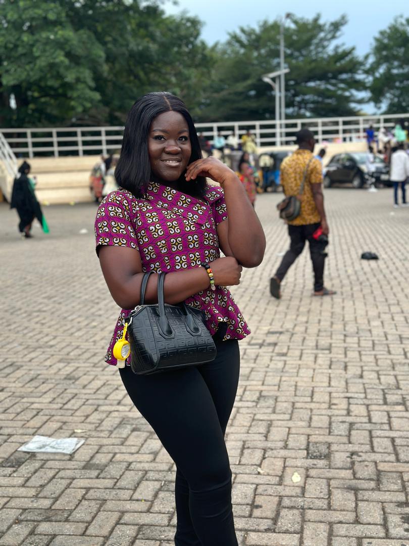 Purple African print peplum top